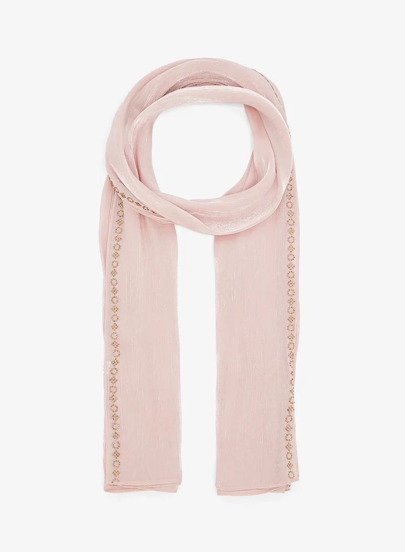 Embellished Rhinestone Detail Modest Hijab Headscarf